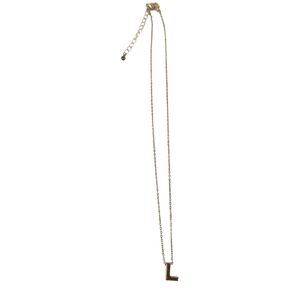 Vintage Block Letter L Initial Gold Necklace Adjustable Chain